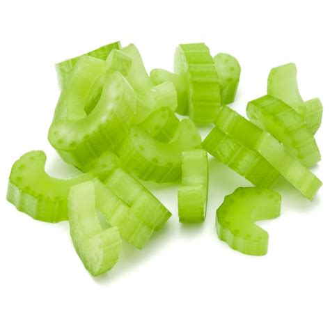 Premium Photo Chopped Celery Stalk Slices Isolated Om White