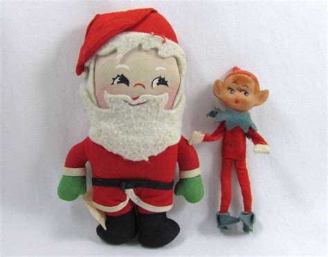 Sale Vintage Santa And Elf Toy Or Christmas Decorations Adorable Elf