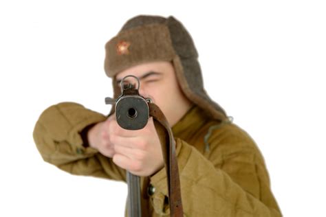 Premium Photo Young Soviet Soldier With Machine Gun Ww2