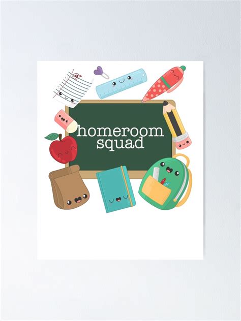 Homeroom Teacher Squad Back To School Kawaii School Supplies Poster