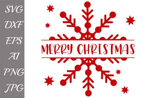 Merry Christmas Svg Snowflake Svg Christmas Cut Filewinter Svg By