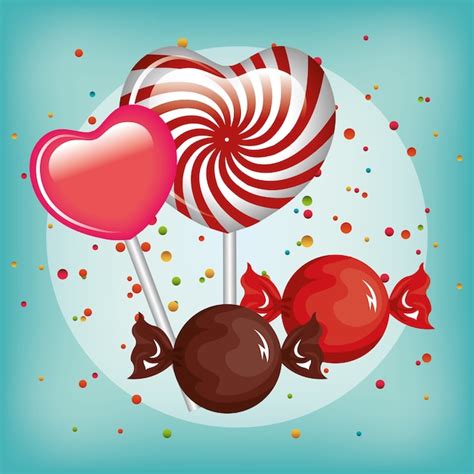 Dulce Lollipop Caramelo Dulce Icono Aislado Vector Premium
