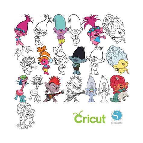 20 Trolls Svg Bundle For Cricut And Silhouette Cutting Etsy