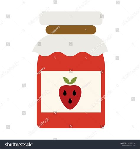 Strawberry Jam Jar Simple Food Icon Stock Vector Royalty Free