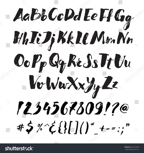 Handwritten Alphabet Written Brush Pen Abc Royalty Free Image Vector