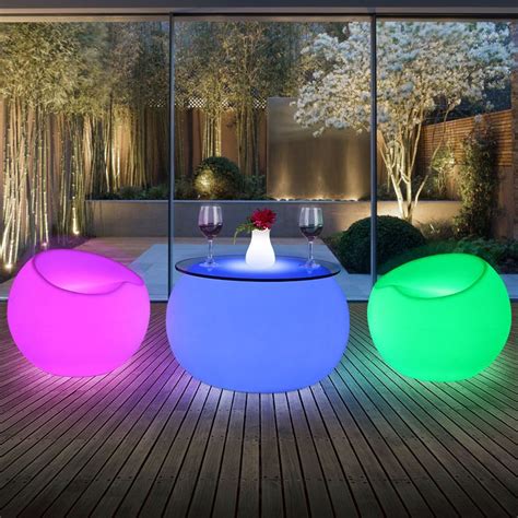 D68h41cm Rgb Led Light Bar Table Glow Outdoor Rechargeable Led Light