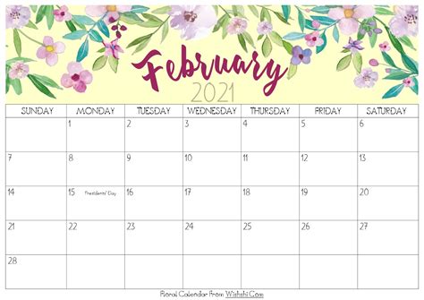 At any rate, you are welcome to print as many copies as you would like, for free! Floral February 2021 Calendar Printable - Free Printable ...