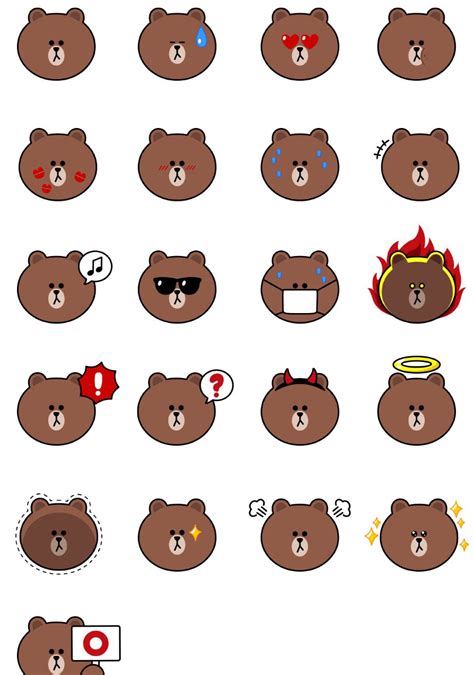 Sweet Brown Line Friends Stickers For Iphone Line Friends Cute