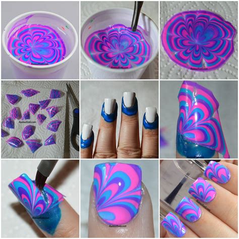Sweet Cotton Candy Nail Colors And Designs Marble Nail Art Nail Art