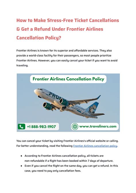 How To Cancel Ticket And Get A Refund Under Frontier Airlines