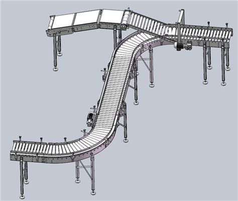 S形转弯滚筒输送线3d模型下载三维模型step模型 制造云 产品模型