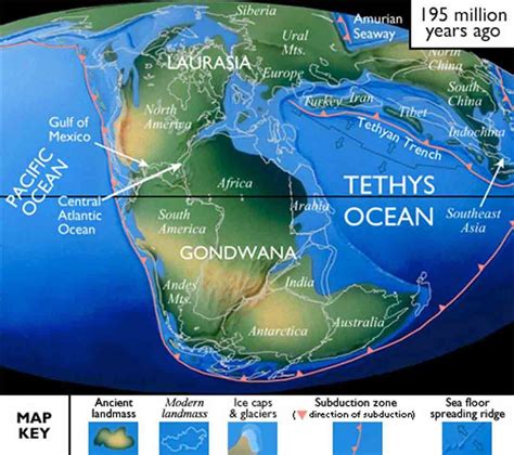 Texass Jurassic Period Map Pangea Geology