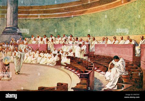The Roman Empire The Senate Assembled In A Temple Romans White