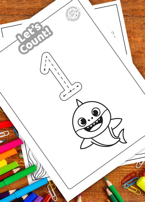 Printable Baby Shark Number Tracing Preschool Worksheets Kids Celebs Tube