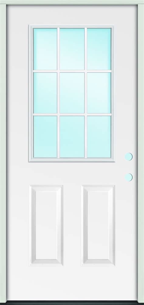 Doorscapes Mfg 4lh 36x76 36 Inch X 76 Inch 9 Lite White Fiberglass