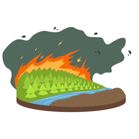 Ilustración De Vector De Dibujos Animados De Incendios Forestales