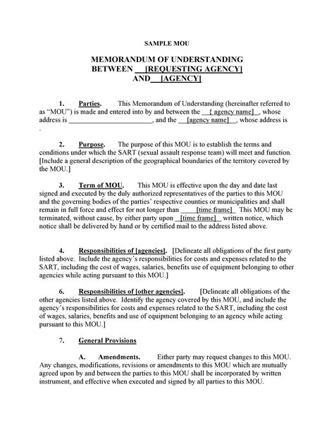 50 Free Memorandum Of Understanding Templates Word Templatelab