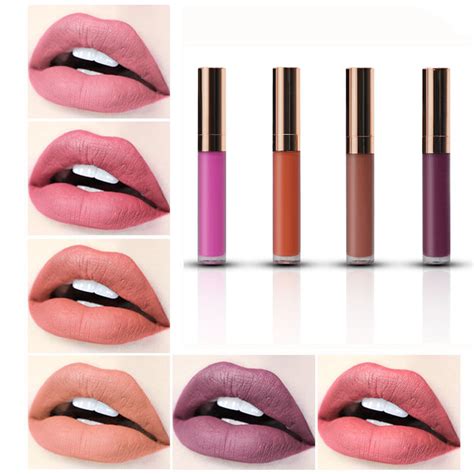 Beauty Lip Makeup Products Matte Lipgloss Easy Wear Velvet Metal