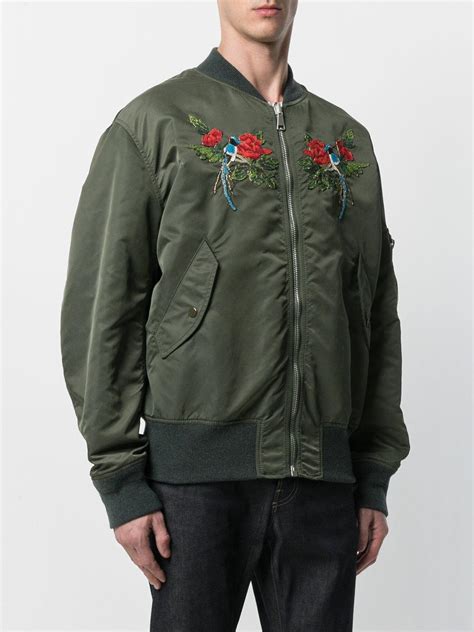 Gucci Beaded Bomber Jacket In Green For Men Lyst