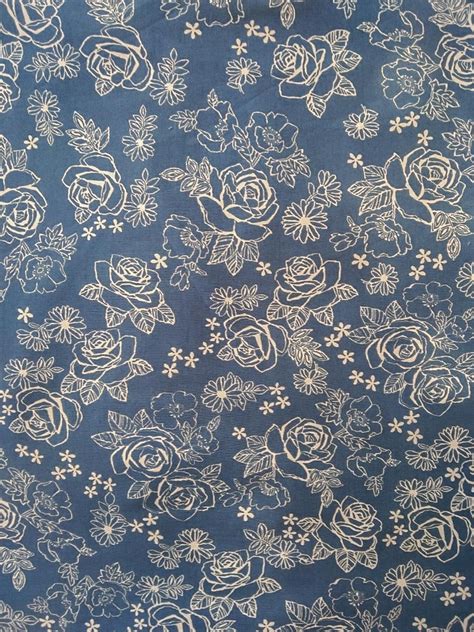 Blue Rose Fabric 100 Cotton Fabric For Custom Order Or By The Etsy