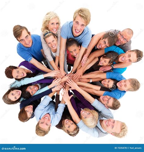 Unity Group Of People Working Together Stock Photo Image Of Casual