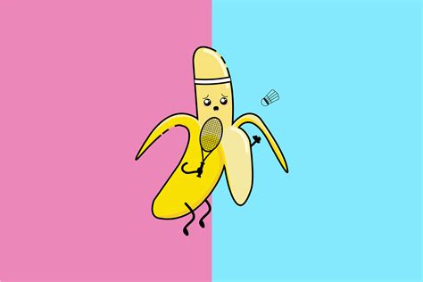 Kawaii Cute Banana Art Illustration By Red Sugar Design