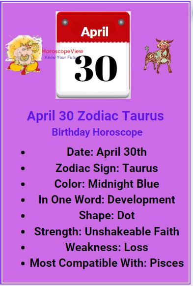 April 30 Zodiac Taurus Traits Personality And Compatibility