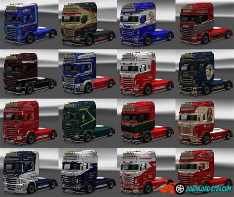 Pack Skins For Scania Rjl Skins Ets Mods Euro Truck Simulator