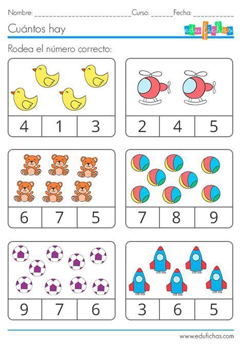 26 Ejercicios Para Aprender A Contar Relación Número Kindergarten Math