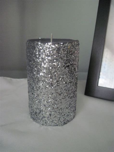 Scented Silver Glitter Pillar Candle By Makeitsparkleandpop 1200