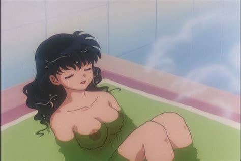 Higurashi Kagome Inuyasha Screencap Third Party Edit 1girl Anime Screenshot Bath Black