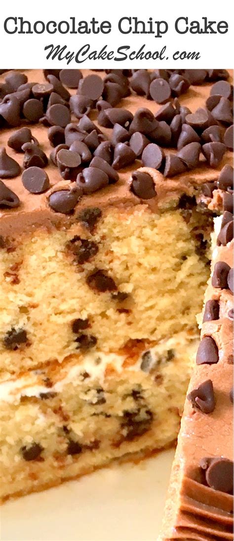 An easy to make and delicious chocolate chip cookie cake that's perfect for any occasion. Chocolate Chip Cake Recipe | My Cake School