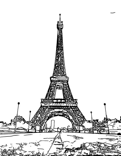 colouring picture of eiffel tower eiffel tower coloring pages dark images