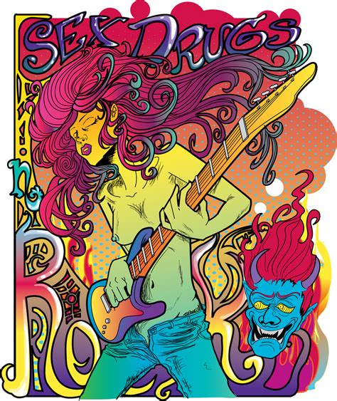 Psychedelic Crazy Rock Poster Vector Vector Download