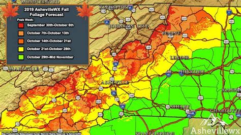Fall Color Forecast Asheville And Nc Mountains 2019 Fall Colors Fall