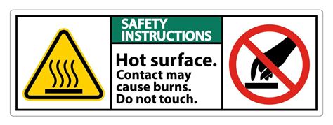 Safety Hot Surface Do Not Touch Symbol Sign Isolate On White Background
