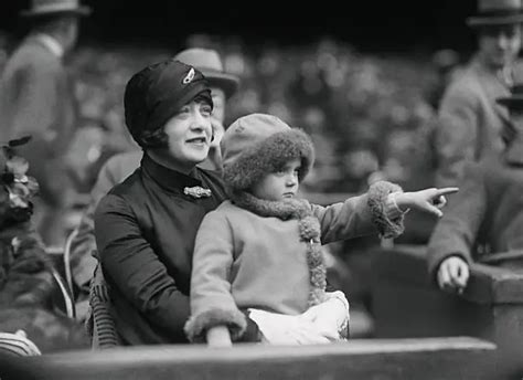 Babe Ruths Wife Claire Shown Daughter Dorothy Observing Yankee