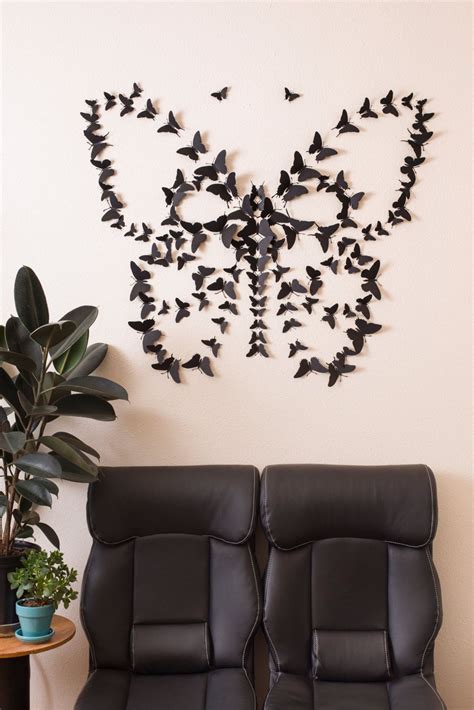 Black 3d Butterfly Wall Art By Hipandclavicle On Etsy Diy Home Decor