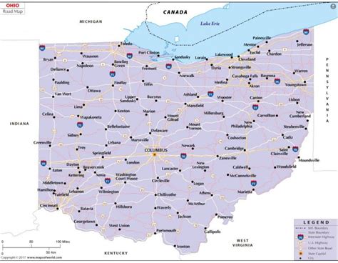 Buy Printed Ohio Road Map Buy Prints Prints Us State Map