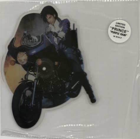 Prince Purple Rain Hype Stickered Uk Shaped Picture Disc Picture