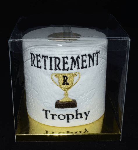 Retirement Gag Gift Embroidered Retirement Toilet Paper In A Clear Gift Box Etsy