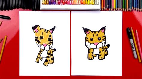 How To Draw A Cartoon Bobcat Art For Kids Hub