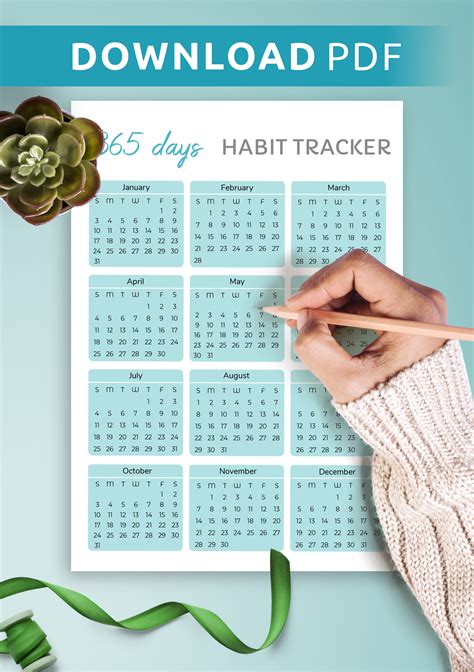 365 Day Habit Tracker Printable