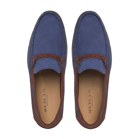 Mezlan R601 Suede Driving Shoes Brownblue