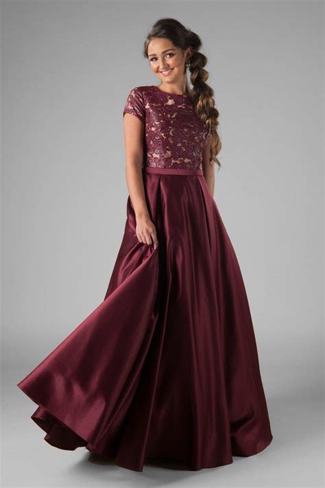Ultra Beautiful Modest Prom Gown Style Harlo Burgundy Is Part Of The