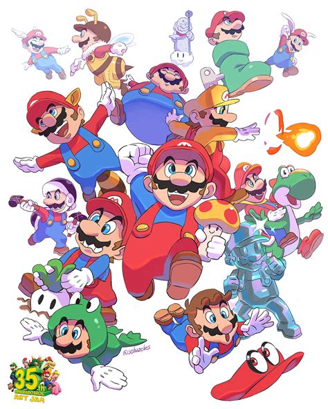 Super Mario Bros 35th By Zebes On Deviantart Super Mario Art Super