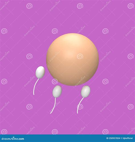 Sperm And Egg Cells Are Called 3d Model Cartoon Style Render Illustration Stock Illustration
