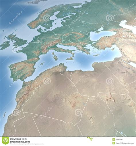 Map Of Europe And North Africa Stock Illustration Image 39447395