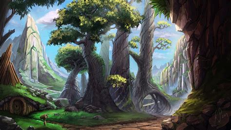 4591513 Forest Nature Trees Drawing Painting Fantasy Art Digital
