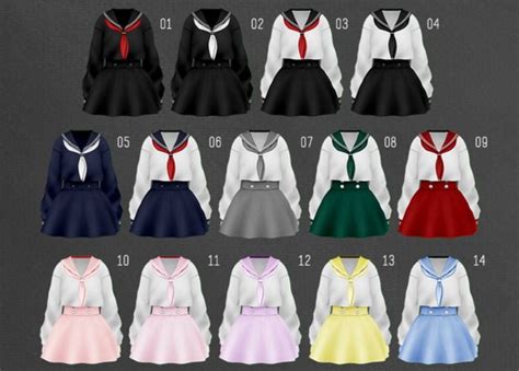 Something Sailor School Uniform07 Sims 4 Clothing Sims 4 Mods